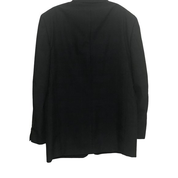 Harry Amies London Savile Row VTG Black Plaid Suit Size 42 Notch Collar 2 Button - Picture 4 of 11